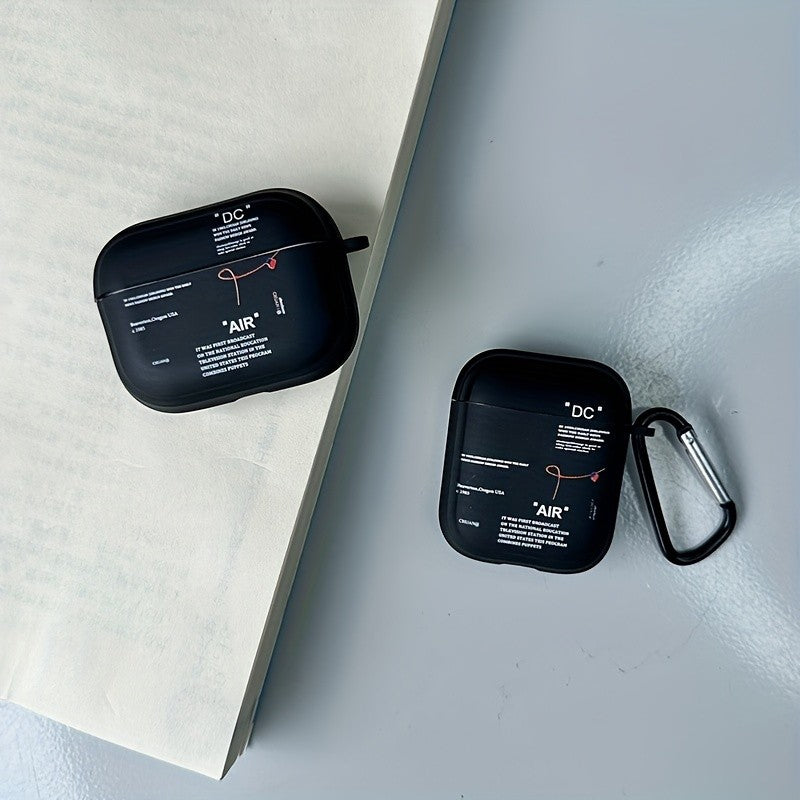 Funda transparente para Airpods negra con estilo, funda para Airpods 4, 2, 3 Pro, 2 generación, funda para Airpod Pro, regalo para auriculares de novio