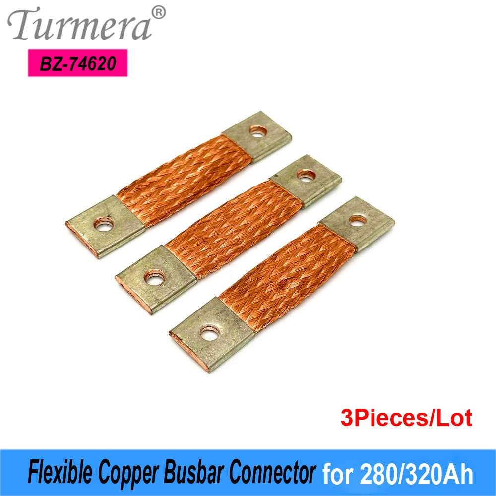 Turmera-batería Lifepo4 de 12V, conector de cobre Flexible, 56mm, 74mm, 2mm, 400A, para uso en batería Lifepo4 de 200Ah, 230Ah, 280Ah, 320Ah