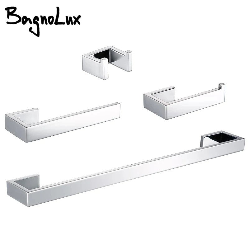 Juego de accesorios de baño, portarrollos de papel higiénico, soporte de toalla, barra de gancho de acero inoxidable, montado en la pared para dormitorio, cocina, Kit de Hardware de baño