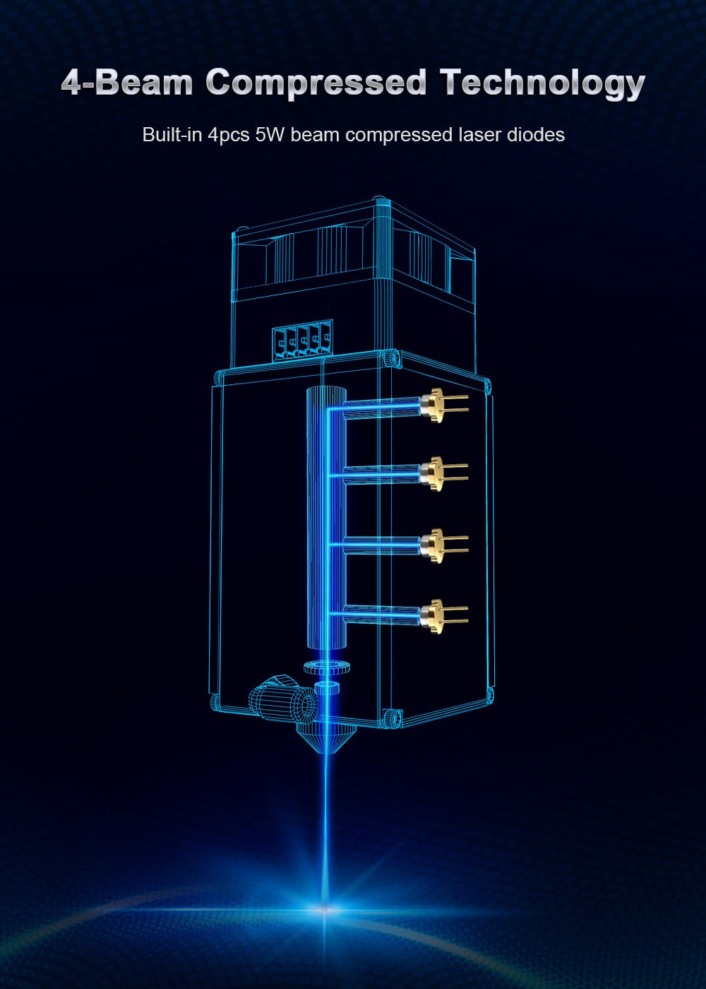 Árbol láser 20W 30W 40W 60W módulo láser con asistencia de aire TTL módulo de luz azul para grabador láser CNC herramientas de corte de carpintería