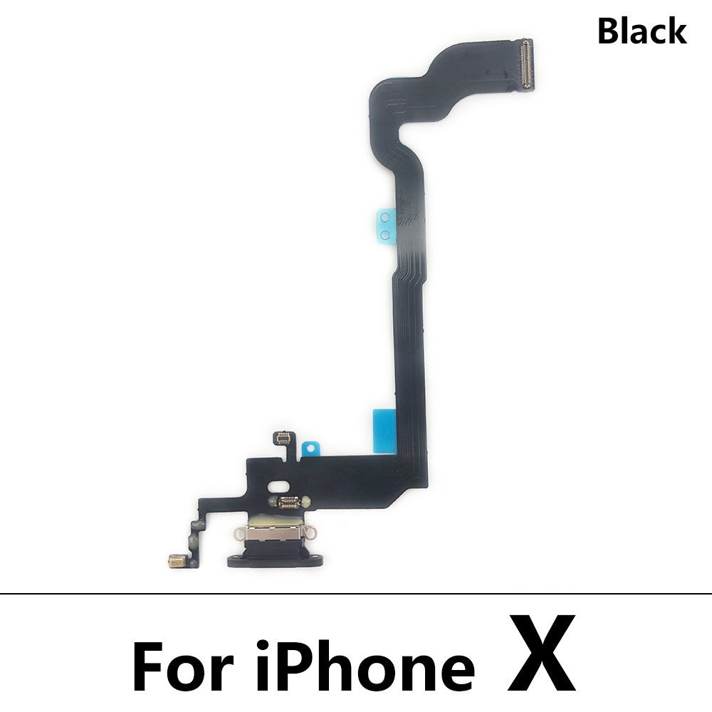 Testado para iPhone 7 8 Plus X XR XS Max cargador puerto USB conector Dock Cable flexible con conector de Audio Micro y auriculares