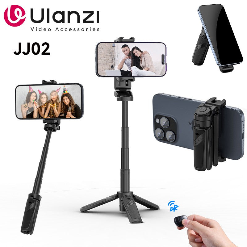 ULANZI JJ02 trípode para palo de Selfie trípode de teléfono con agarre extensible con control remoto desmontable 2 zapatos fríos tamaño de bolsillo Mini soporte para teléfono