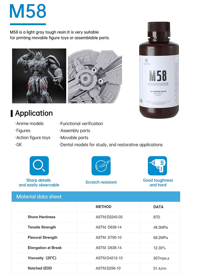 Resione 1KG ABS como impresora 3d resistente resina fotopolímero UV para Elegoo Anycubic resina 3d Photon resina líquida