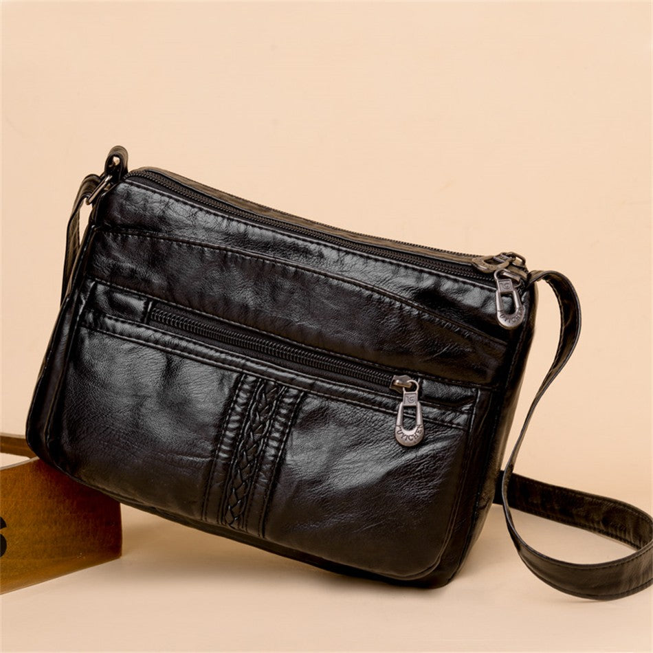 Bolso bandolera de Color liso que combina con todo, bolsos de hombro de alta capacidad para mujer, bolso de mano de piel sintética de alta calidad 2021