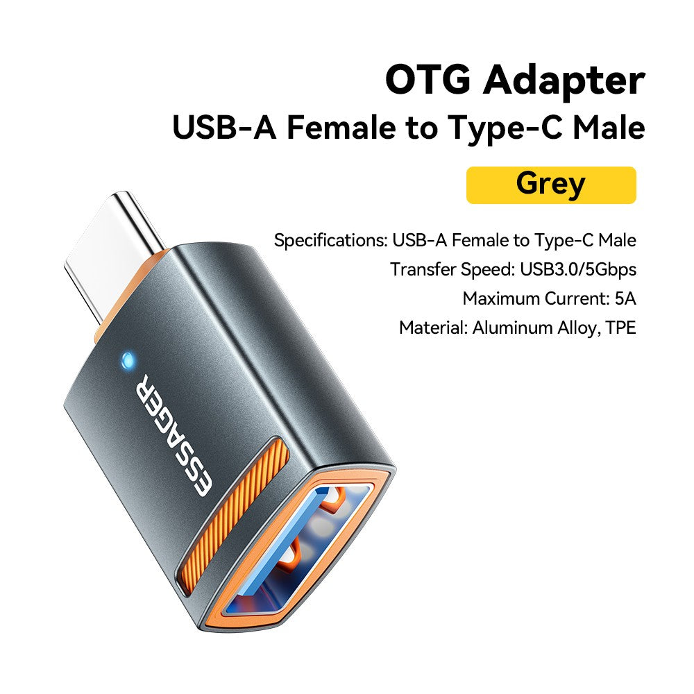 Adaptador Essager USB3.0 OTG tipo C USB-A Micro hembra a USB Micro iP tipo C convertidor macho para Macbook Xiaomi iPhone adaptador OTG