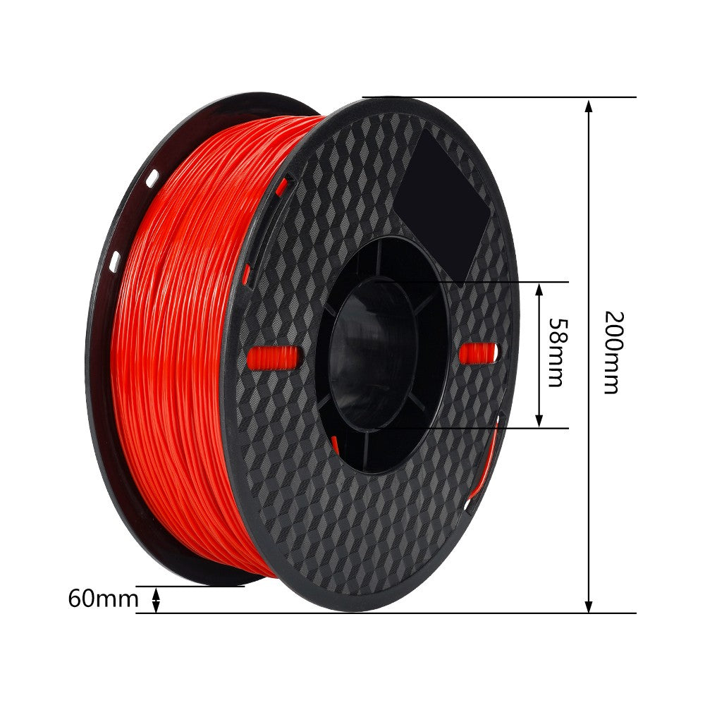 Filamento de impresora 3D KINGROON TPU 1KG 1,75mm Material de impresión 3D suave y Flexible red de plástico TPU de alta resistencia peso 1 kg/rollo