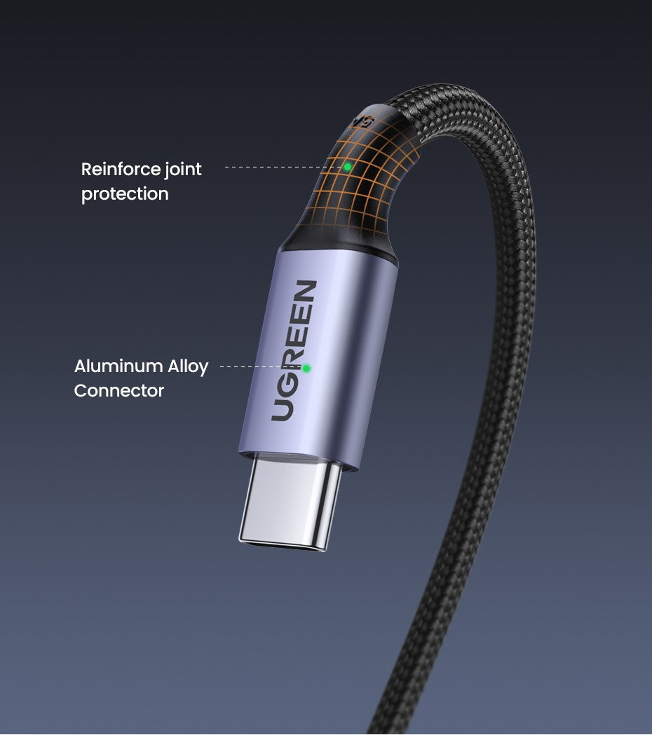 Cable en Ángulo UGREEN PD100W 60W USB C a USB Tipo C, Carga Rápida para iPhone 17 16 MacBook Samsung QC4.0 3.0, Cable de 90 Grados