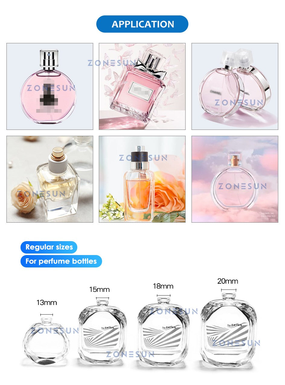 ZONESUN ZS-PBC1 15mm botella de Perfume Manual de acero inoxidable Vial en aerosol engarzadora tapado Manual herramienta de tapado de sello
