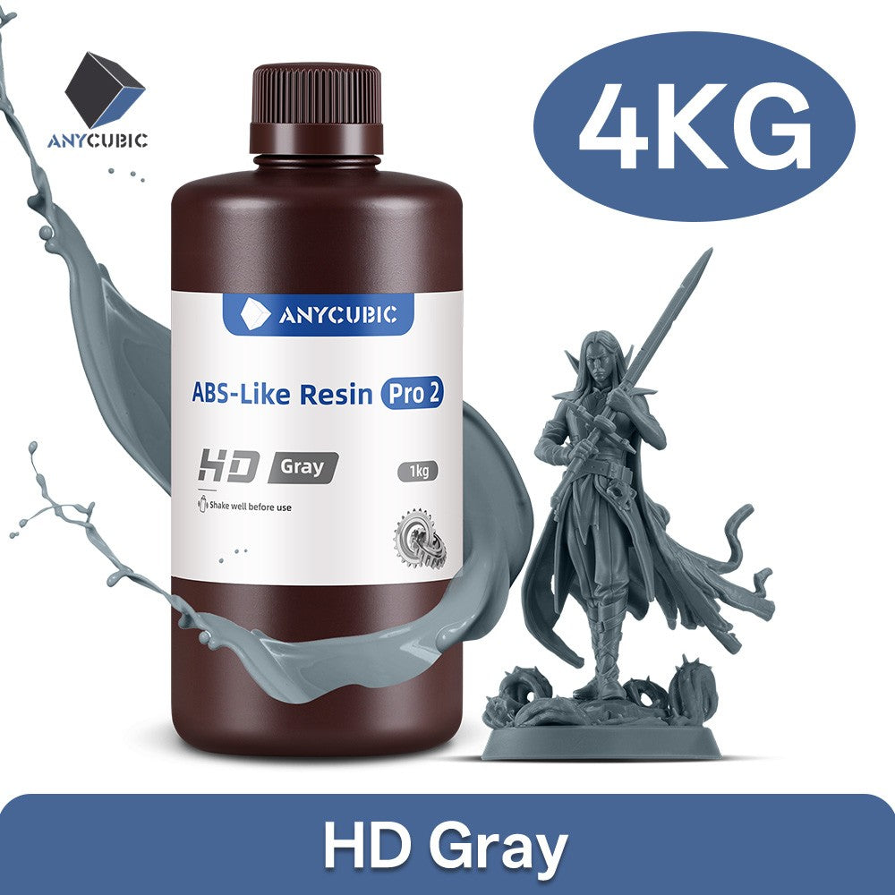 Compre 2 kg para obtener 3 kg ANYCUBIC-resina ABS 3D de alta precisión para LCD, fotopolímero estándar de 405nm, curado UV, 2 unidades por lote