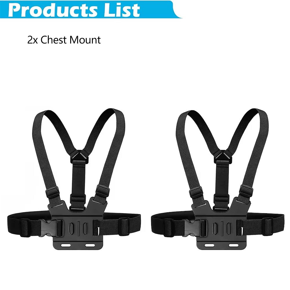 Soporte para arnés de pecho, correa ajustable para el pecho con gancho en J para GoPro Hero 13 12 11 10 9 8 7 AKASO SJCAM DJI OSMO Action Camera