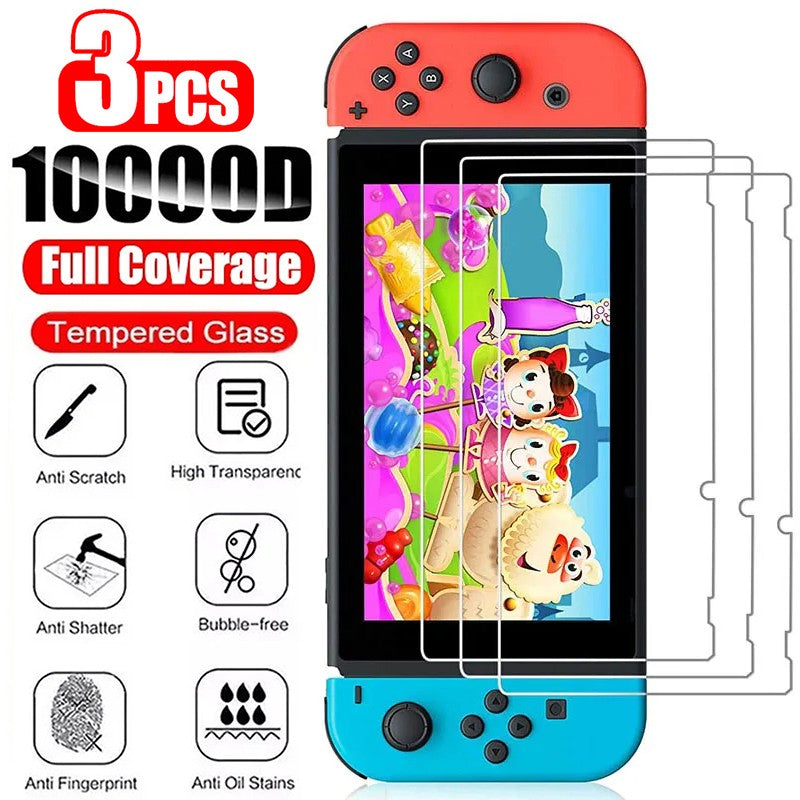 Vidrio templado para Nintendo Switch, película protectora de pantalla OLED para Switch Lite, 1/2/3 piezas, 3 unidades