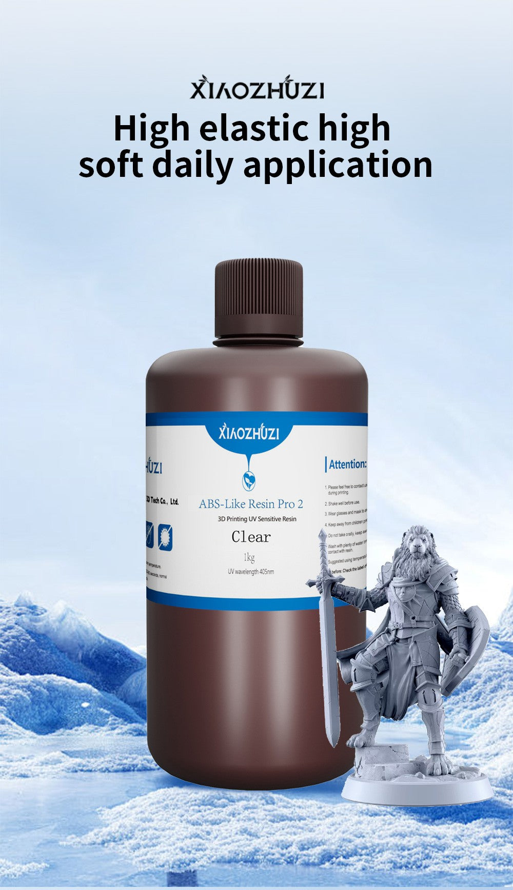 XiaoZhuzi-resina ABS de curado con luz 405nm UV Conjure impresión 3D fotopolímero resina Anycubic/Elegoo LCD DLP impresora 3D