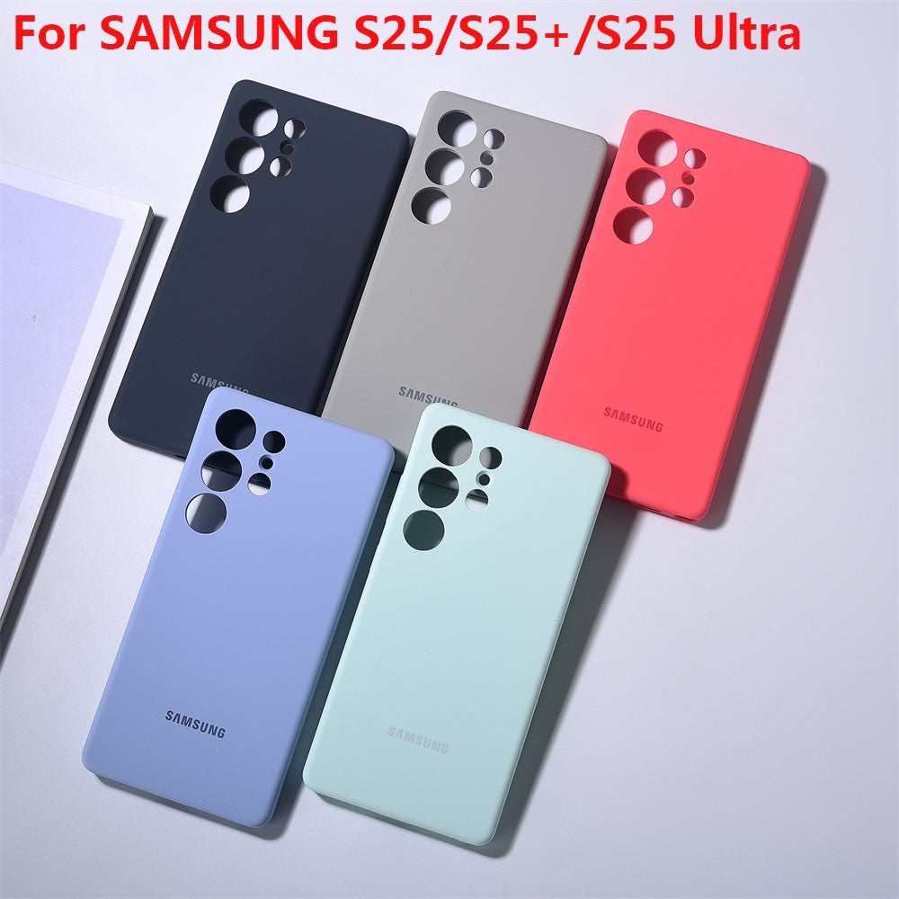 Funda Original Samsung Galaxy S25 Ultra, funda de silicona líquida sedosa S25Ultra S25 + S 25 5G, carcasa protectora trasera suave al tacto + caja