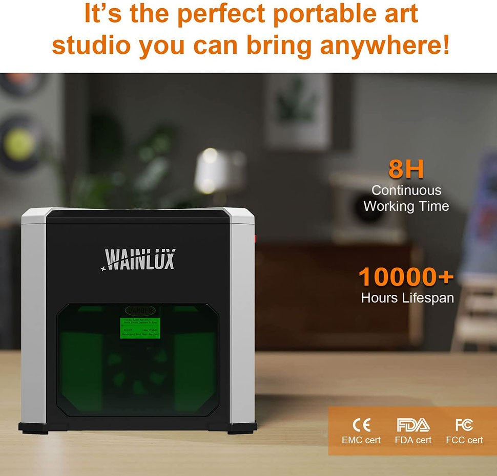 Wainlux-grabador láser K6, impresora de marcado, máquina de carpintería, plástico, 3000mw, Bluetooth