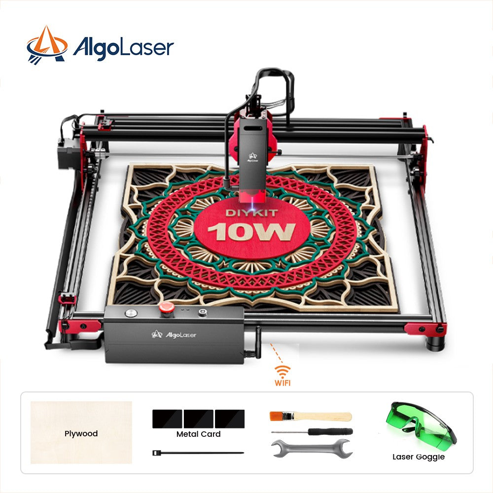Algolaser KIT DIY Grabador y Cortador Láser CNC para Madera, con Enfoque Largo y Corto, para Trabajos en Madera, Máquina de Grabado y Corte