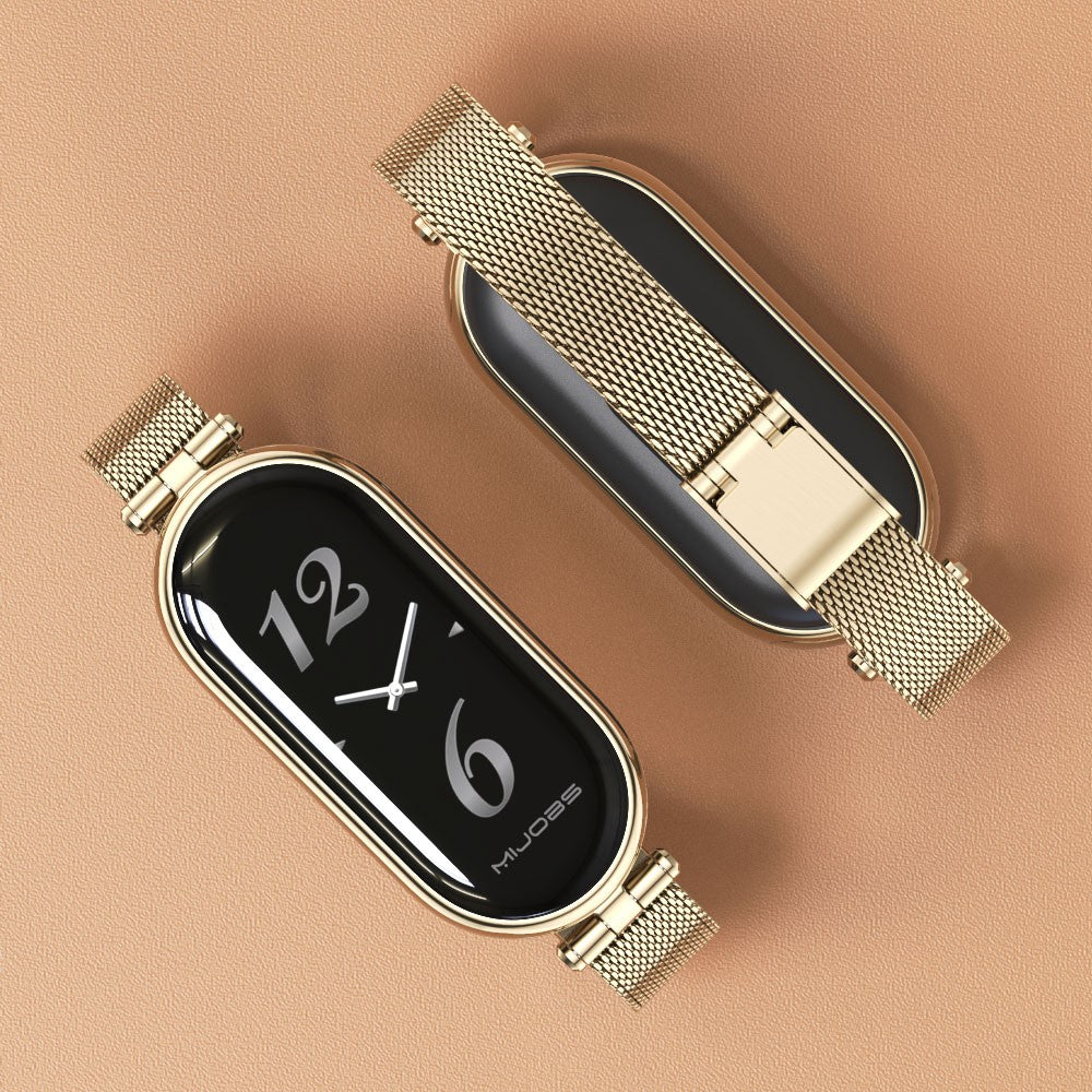 Correa para Xiaomi Mi Band 9 8 10 7 6 5 Pulsera inteligente Mujeres Niñas Moda Malla Metálica Correa de reloj Accesorios de repuesto Miband 9 10