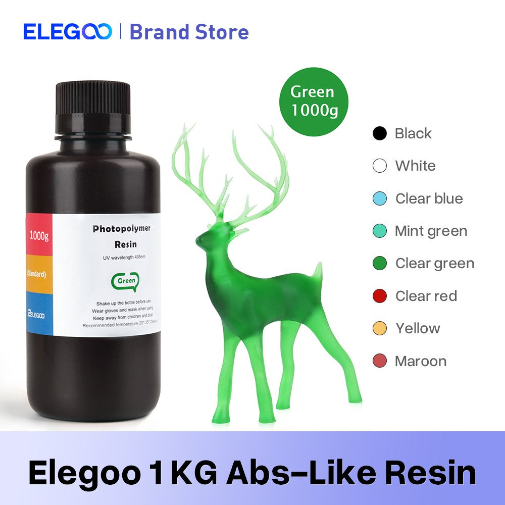 Resina para Impresora 3D Tipo ABS de ELEGOO, Resina de Fotopolimerización Estándar Tipo ABS de 405nm para Impresión 3D LCD, 1000g