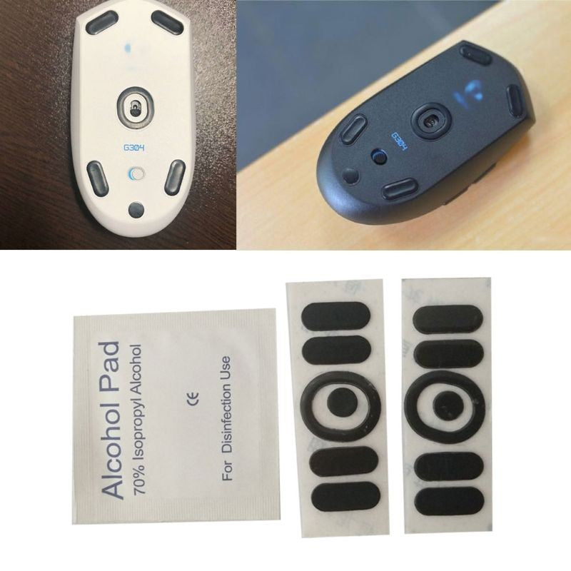 Patines de ratón para Logitech G304 G305, 0,6mm de grosor, pegatinas de ratón, deslizamientos de ratón curvos, 2 uds.