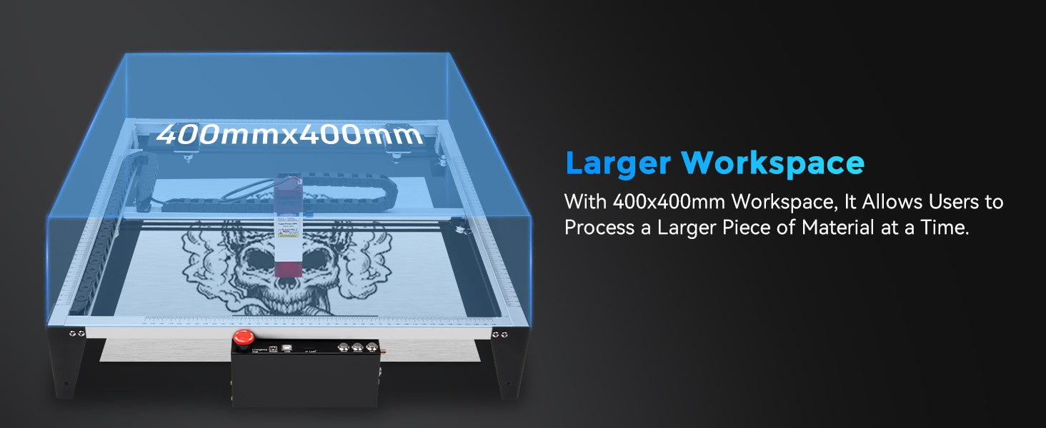 Grabador láser LUNYEE, cortador láser de 80W/50W, potencia de salida de 10W/5,5W, carril guía lineal de 2 ejes, para madera y Metal, acrílico, cuero, etc.