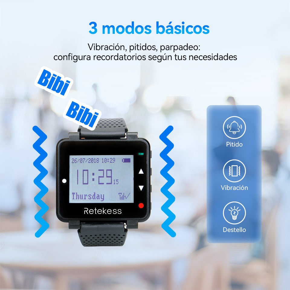 RETEKESS-sistema inalámbrico de llamadas para camarero, buscapersonas para restaurante, receptor de reloj T128, botón de llamada T117, servicio al cliente para cafetería