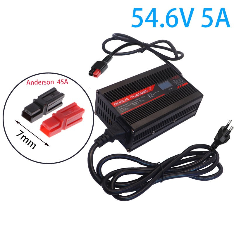 Cargador inteligente de 54,6 V y 5A, carcasa de aluminio adecuada para batería L