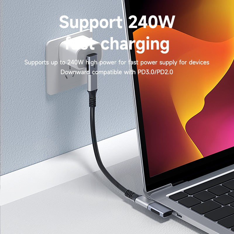 Hagibis-Adaptador USB C a C de 240W, 40Gbps, 8K, 60Hz, convertidor de 90 grados, adaptador USB4 para tableta Thunderbolt 4/3 MacBook iPhone 17 Pro