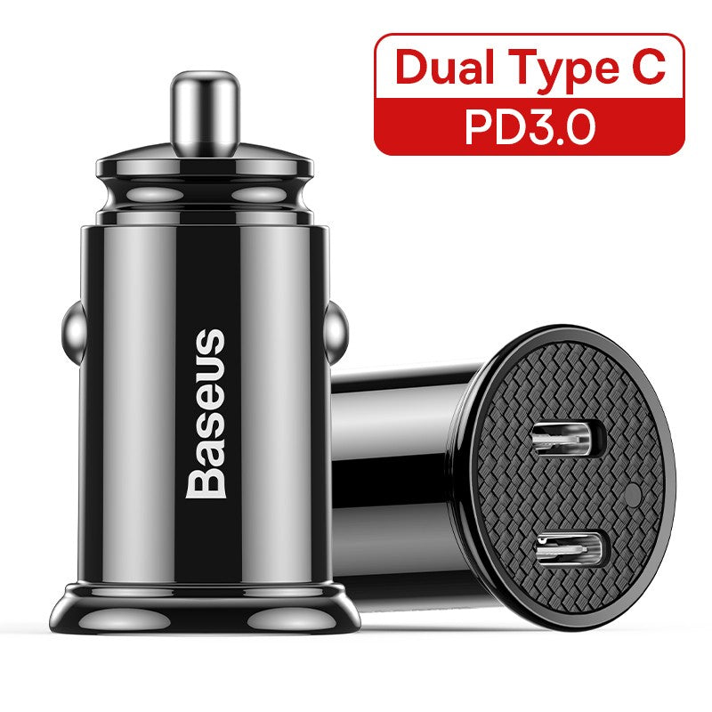 Baseus-cargador USB para coche, dispositivo de carga rápida de 30W, 4,0, 3,0, FCP, SCP, PD, para Xiaomi iPhone16, 15, 14 Pro Max