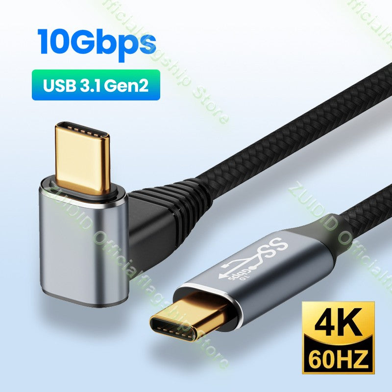 USB C a USB tipo C 3,1 Gen2 10Gbps Thunderbolt 3 4K @ 60Hz Cable PD100W 5A Cable de carga rápida para MacBook Pro Steam Deck Samsung