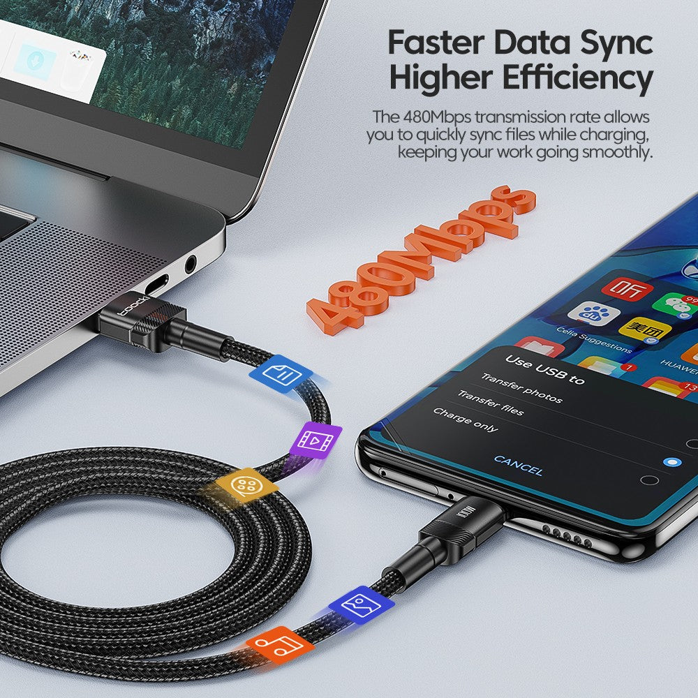 Toocki 100W Cable USB C carga súper rápida 1M 2M Cable cargador tipo C para Huawei Honor Samsung Xiaomi USBC Cable de carga de datos