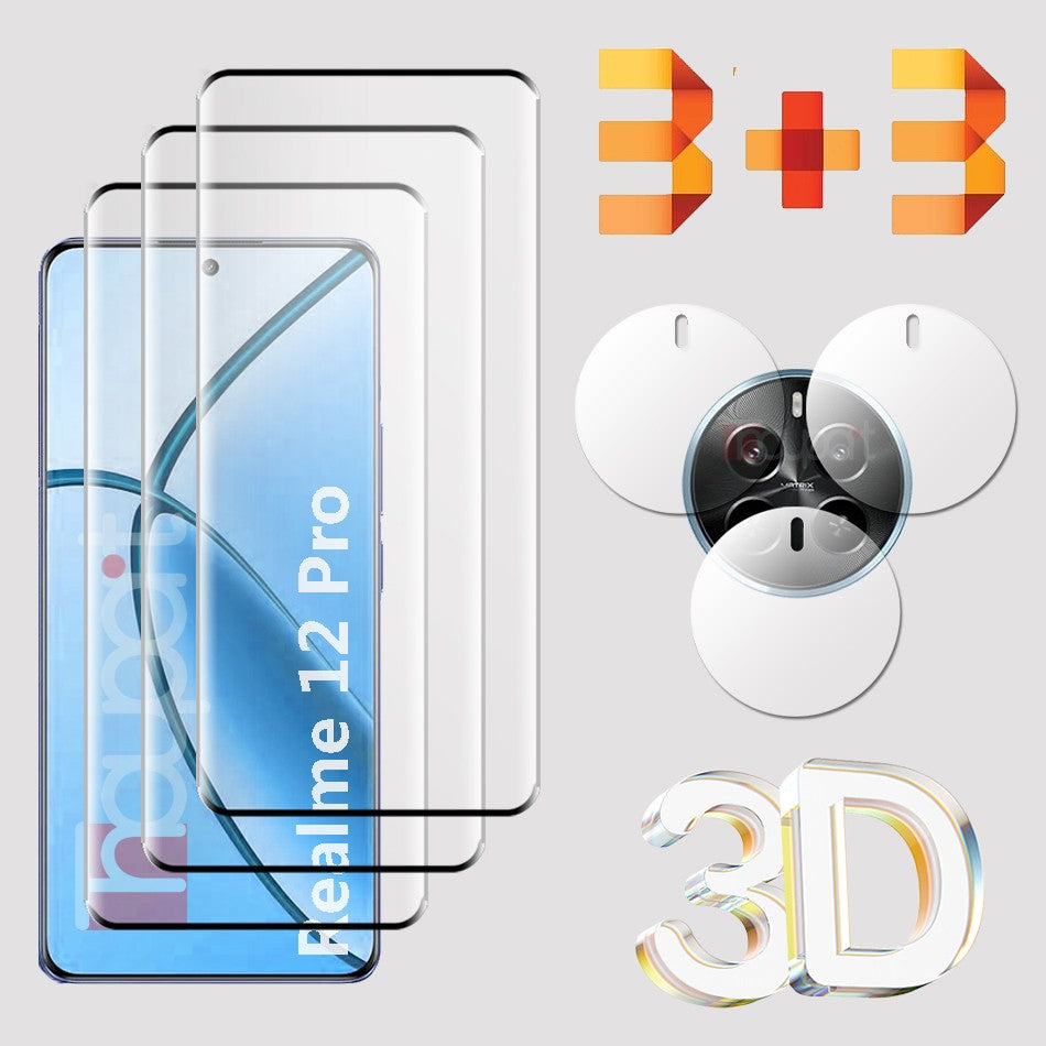 Vidrio templado 6 en 1 para Realme 12 Pro Plus Protector de pantalla lente de cámara película Realme 12 Pro vidrio