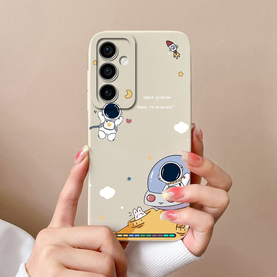 Funda para Samsung A35 A55 5G, funda trasera romántica, Protector de cámara de silicona líquida suave para Samsung A 35 A 55 Anti Choc Coque Capa