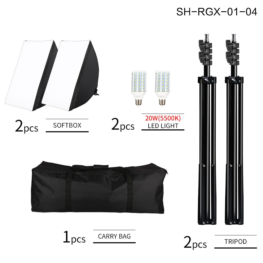 SH Softbox de fotografía profesional con enchufe E27, Kit de iluminación de caja suave para retratos de estudio fotográfico y grabación de vídeo