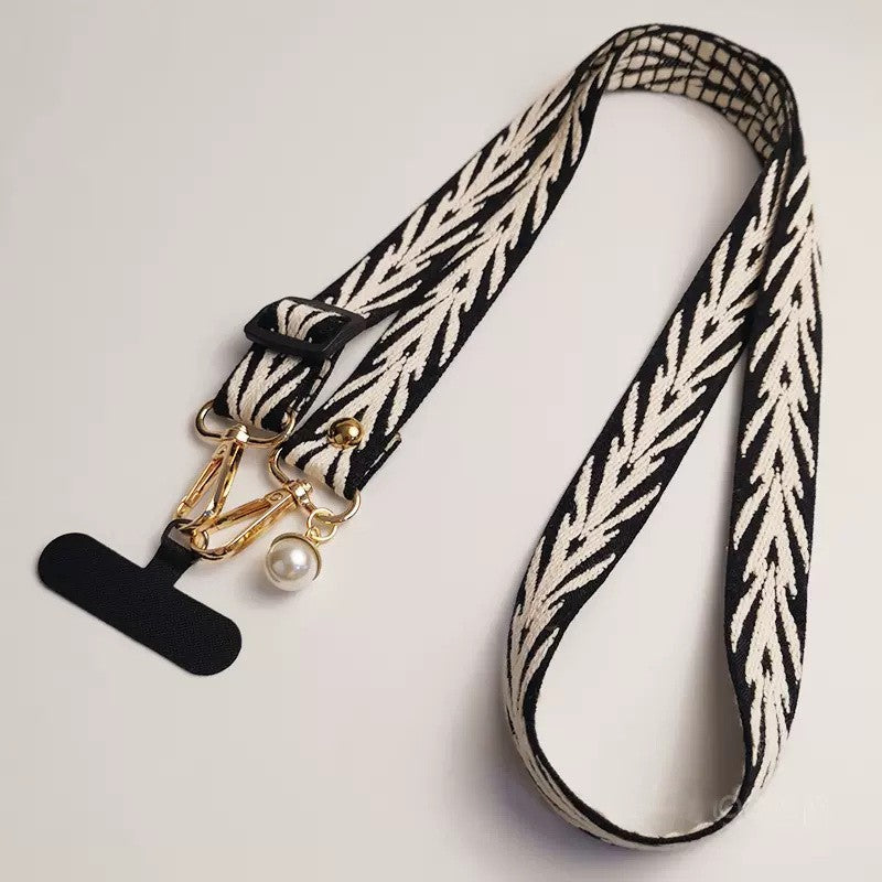 Cable colgante ajustable para teléfono móvil, estilo bordado Retro, con cuello extraíble, cordón colgante Universal para teléfono, 1 ud.