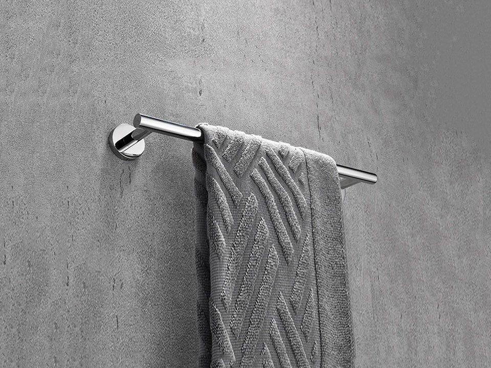 Juego de accesorios de baño con espejo brillante, barra de toalla redonda, soporte de papel higiénico, anillo de toalla, gancho para bata, bricolaje de acero inoxidable