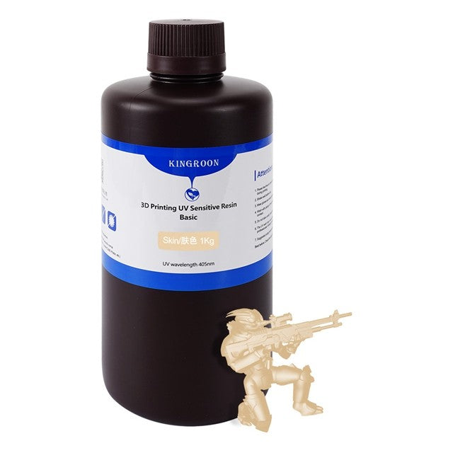 KINGROON-resina UV para impresora 3D, fotopolímero líquido, Material de impresión LCD, estándar, 1KG, negro, gris, blanco, 405nm