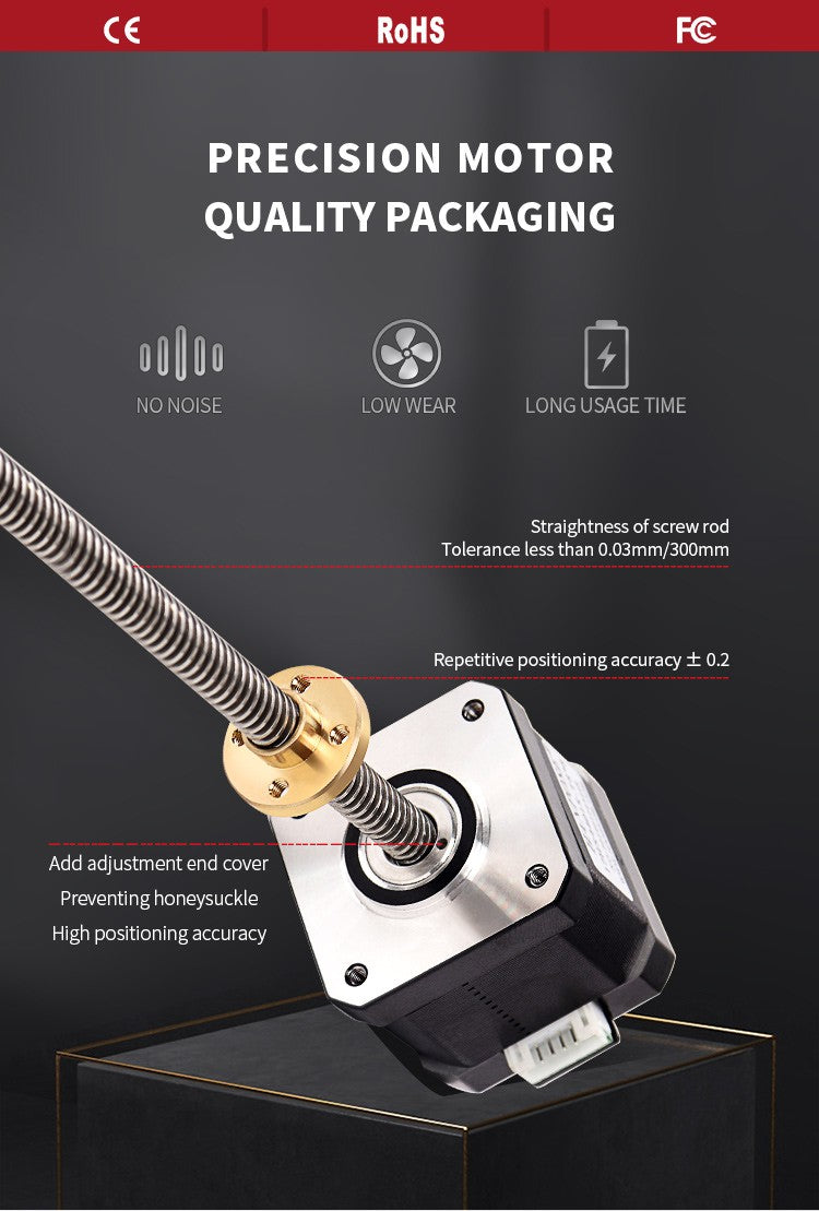 Motor paso a paso Nema17 40mm 1.5A 42 17HS4401S-T8 * 8 300mm varilla de tornillo Motor Z lineal con tornillo de avance Trapezoidal para impresora 3D