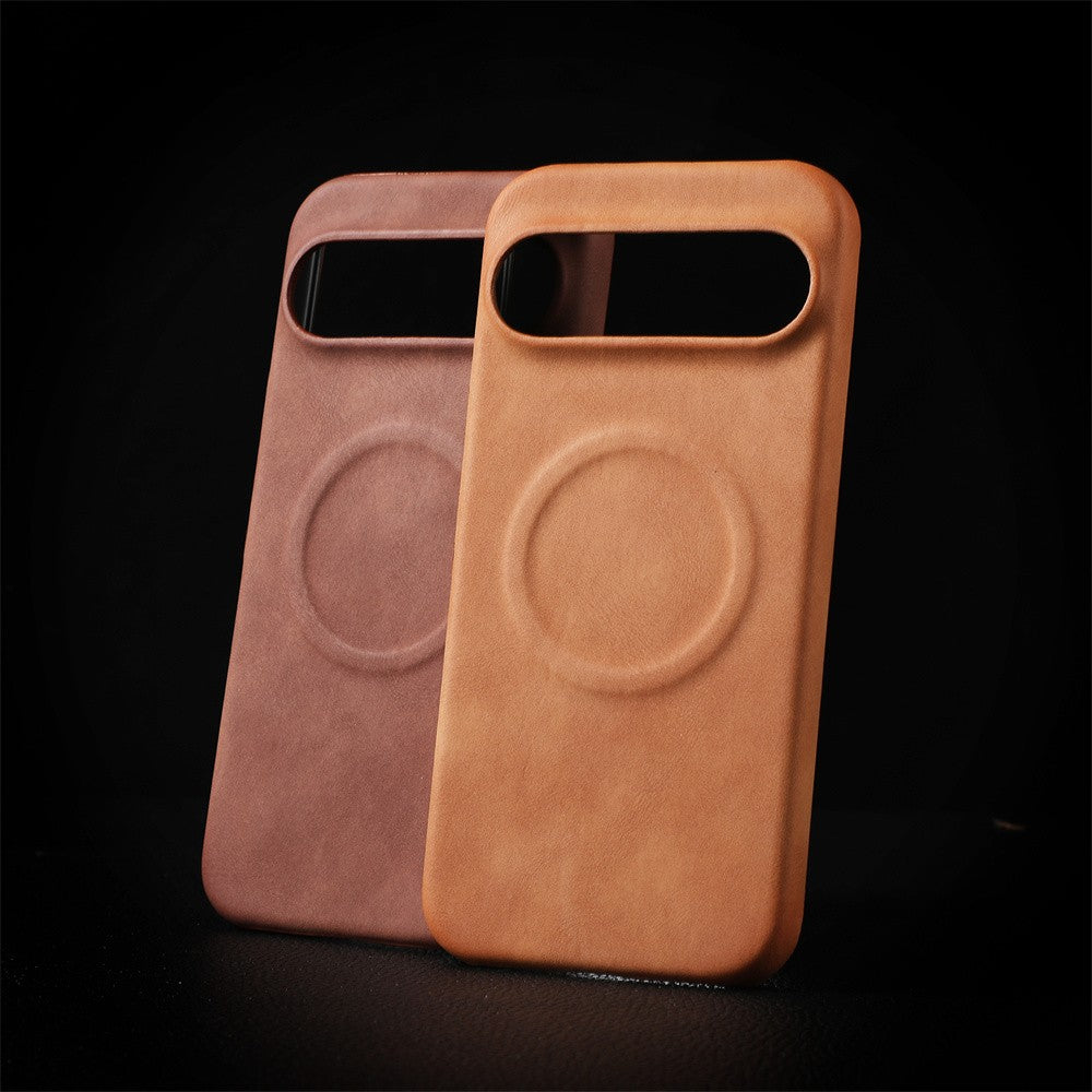 Funda de teléfono magnética de piel de oveja de lujo para Google Pixel 10 9 8 7 Pro XL 8A 7A cubierta sólida dura mate de negocios a prueba de golpes