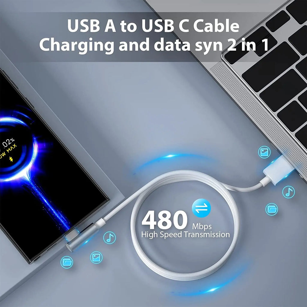 Cable de Carga Turbo USB Tipo C de 120W 100W 90W para Xiaomi 6A, Mi 14 13 12 Pro, Poco F4 GT, Redmi Note 13, K60, Cable Tipo C de 90 Grados
