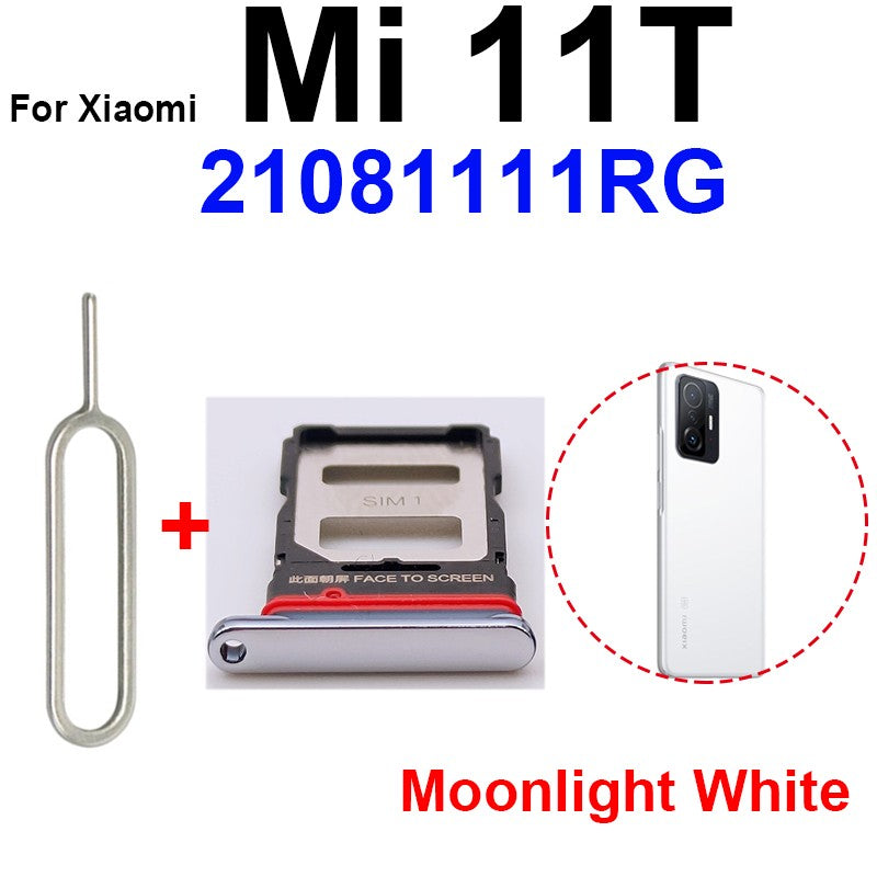 Soporte de ranura para bandeja de tarjeta Sim para Xiaomi Mi 11T Mi 11T Pro 21081111 RG RG 2107113 Piezas de repuesto del adaptador de tarjeta SIM del lector SG