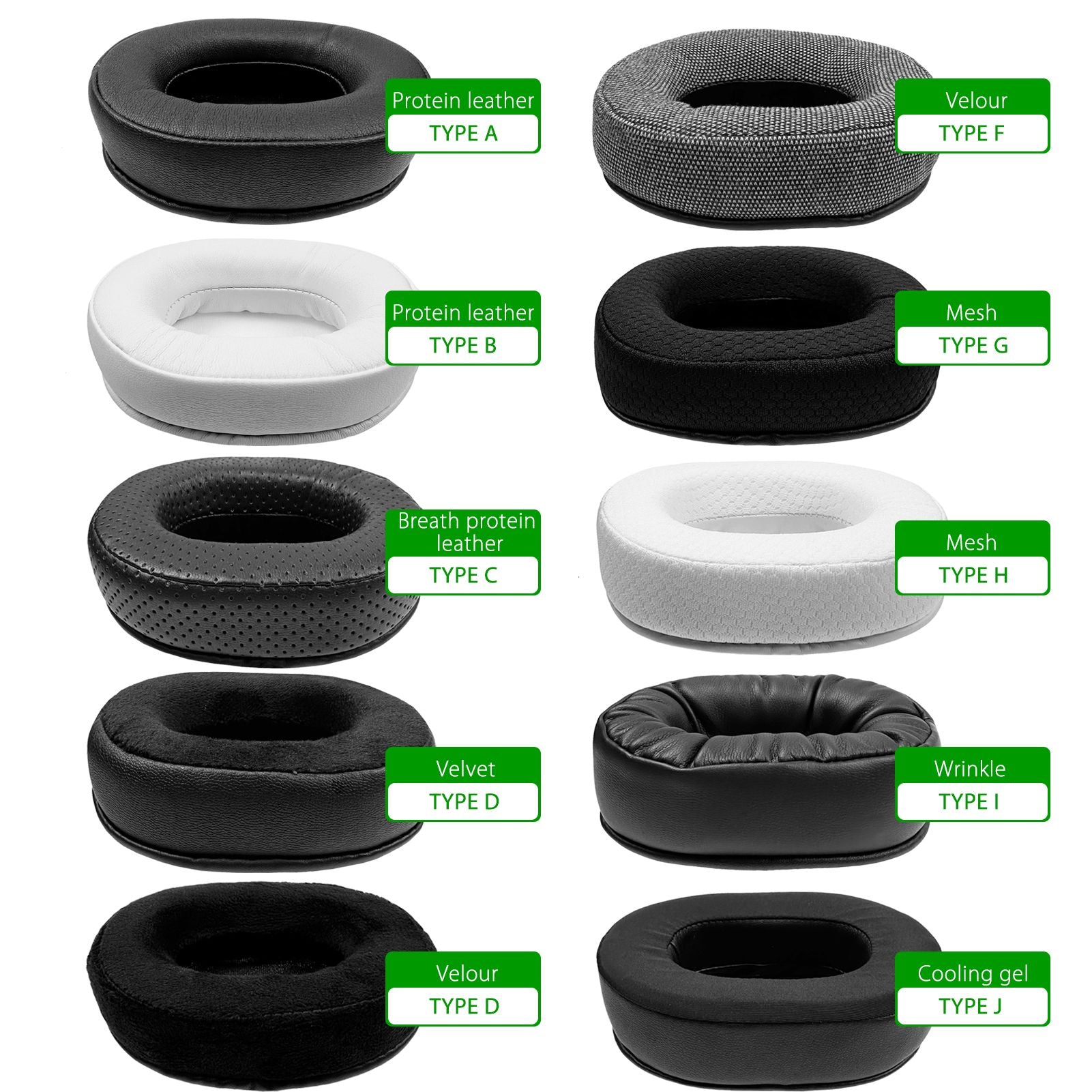 Nullkeai-almohadillas de repuesto para auriculares Anker Soundcore Life Q30 Q35 Q10 Q20, almohadillas de Gel refrescante, funda de malla, orejeras