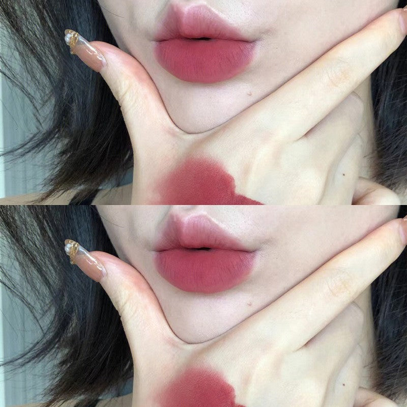 Brillo de labios de niebla mate de terciopelo único, taza antiadherente impermeable, esmalte de labios a prueba de manchas, lápiz labial líquido que no se decolora