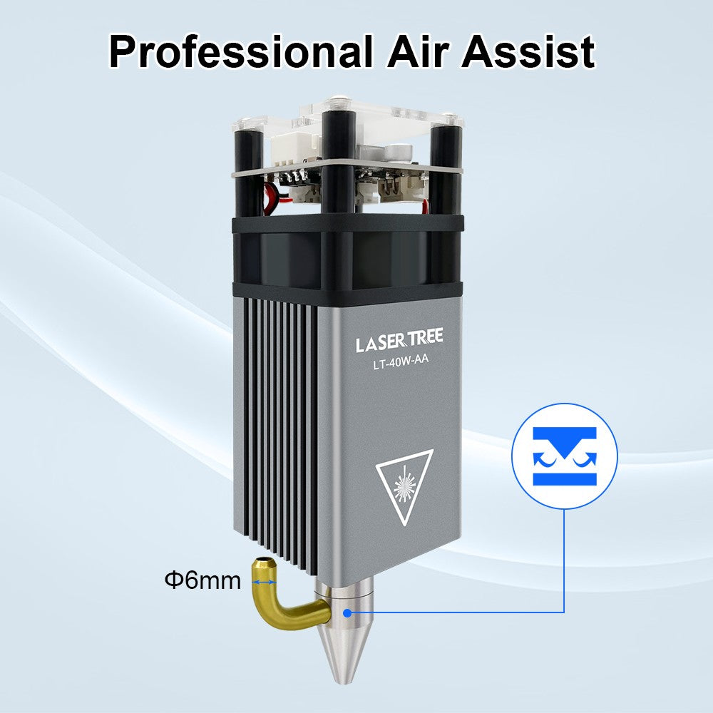 LASER TREE 5W módulo láser con asistencia de aire 450nm enfoque fijo TTL cabezal láser de luz azul para máquina de grabado de corte CNC DIY