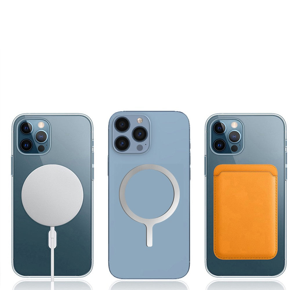 Adhesivo Universal de anillos de Metal para cargador inalámbrico magnético Magsafe para Iphone Samsung Xiaomi placa de cargador de teléfono de coche hoja de hierro