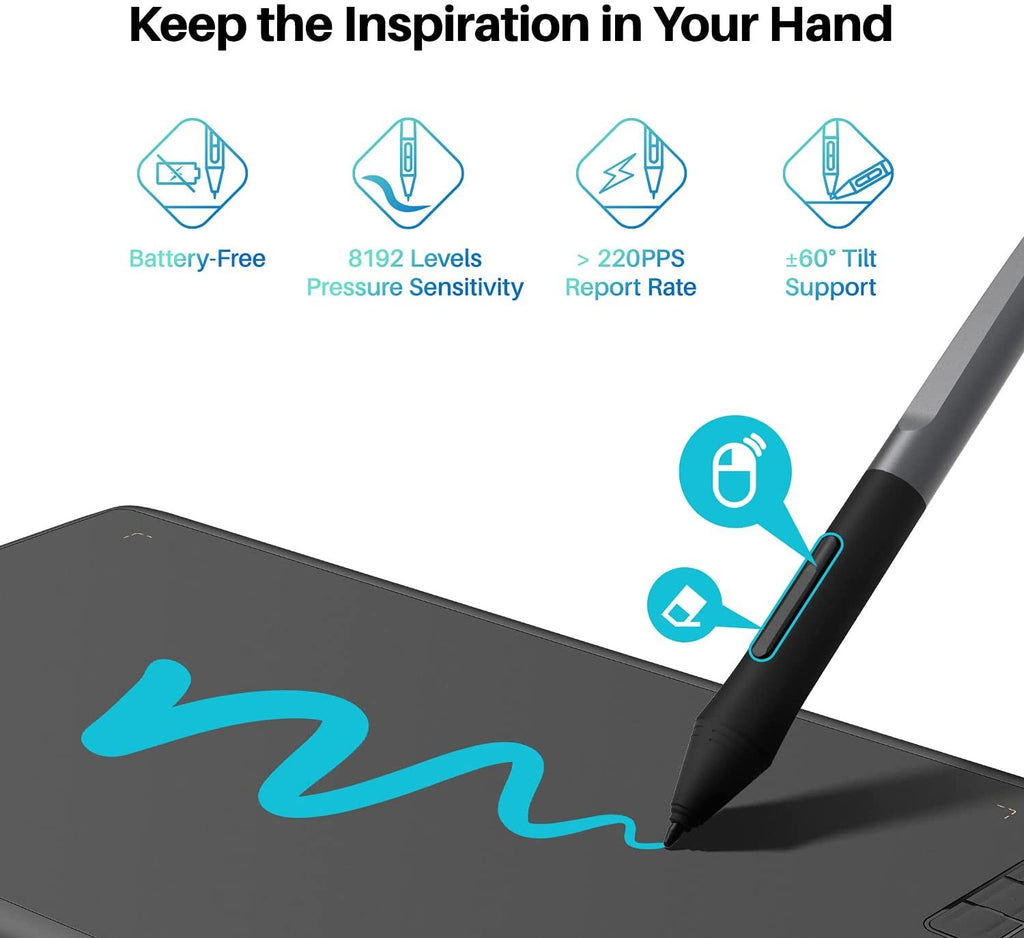 HUION tabletas gráficas H420X H580X H610X tabletas portátiles diseño de dibujo Digital animación tablero de artista Android OS compatible