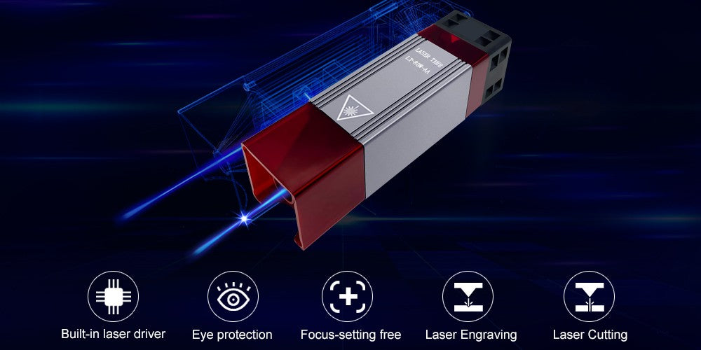 Árbol láser 20W 30W 40W 60W módulo láser con asistencia de aire TTL módulo de luz azul para grabador láser CNC herramientas de corte de carpintería