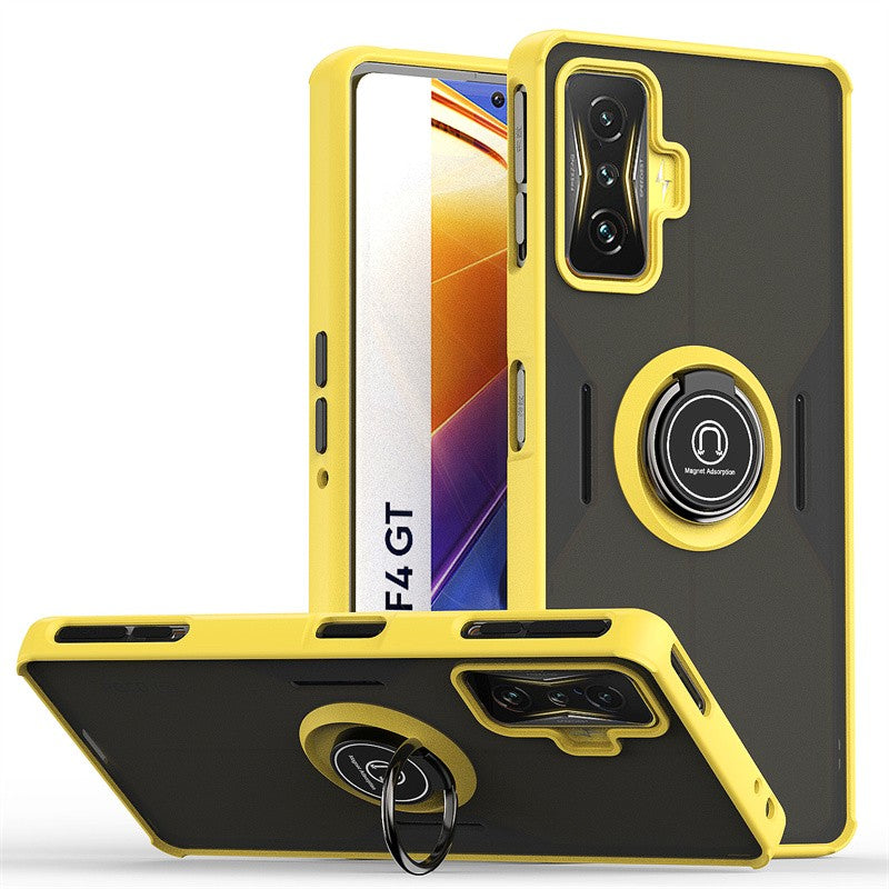 Para Xiaomi POCO F4 GT funda a prueba de golpes armadura mate fundas para Poxo Poko Pocco Little F4GT F 4 GT soporte magnético cubierta de soporte de anillo