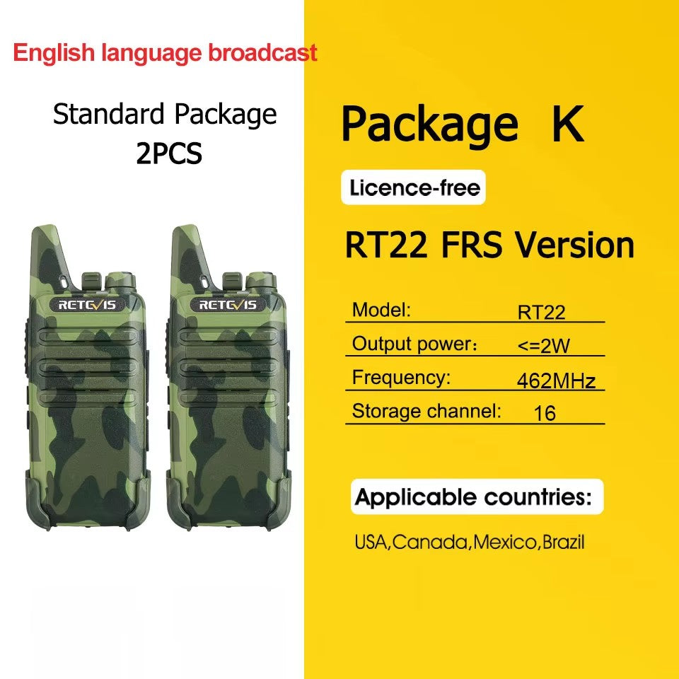 Retevis RT622 Mini Walkie Talkie 2 unidades PMR446 Radio portátil bidireccional con PTT Ideal para restaurantes y hoteles
