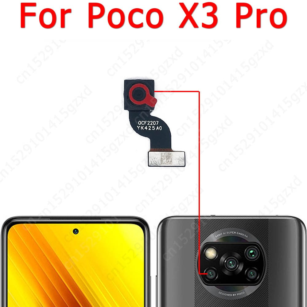 Cámara Frontal y trasera para Xiaomi Mi Poco X3 Pro, módulo de cámara Frontal y trasera, piezas de repuesto de reparación flexible