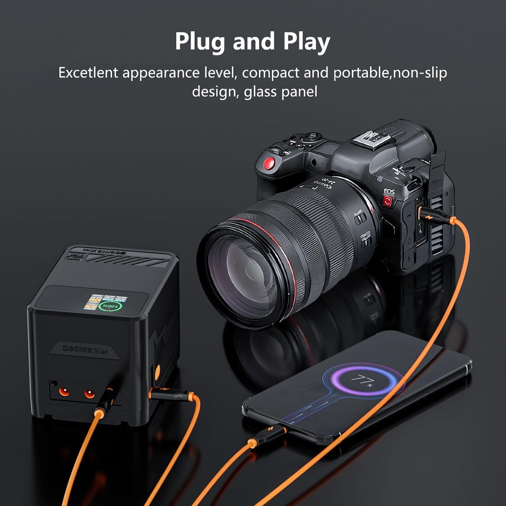 ZGCINE X50 X99 X160 Soporte de batería X50 X99 X160 V, Cargador rápido PD con D-TAP Dual, USB-C, puertos duales de CC, pantalla OLED, do Brasil