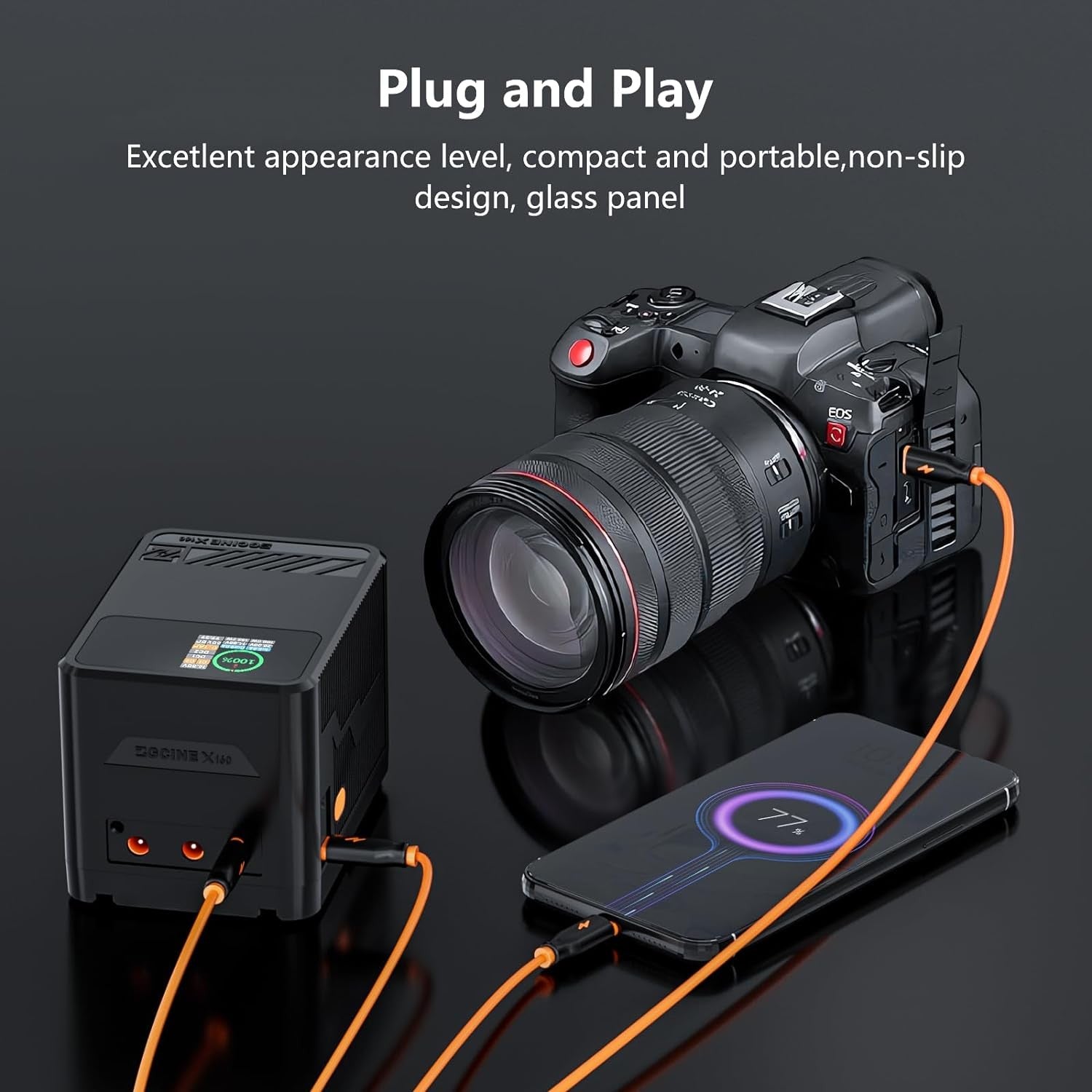ZGCINE X50 X99 X160 Soporte de batería X50 X99 X160 V, Cargador rápido PD con D-TAP Dual, USB-C, puertos duales de CC, pantalla OLED, do Brasil